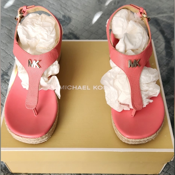 NWOT Michael Kors Laney Pink Thong Espadrille Sandals. NIB. - Picture 11 of 14